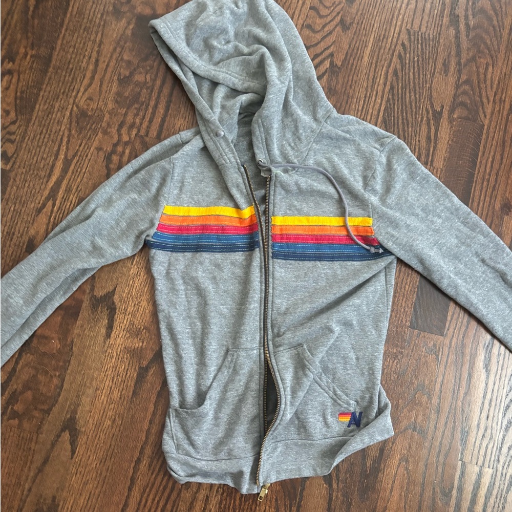 Gray aviator nation zip up